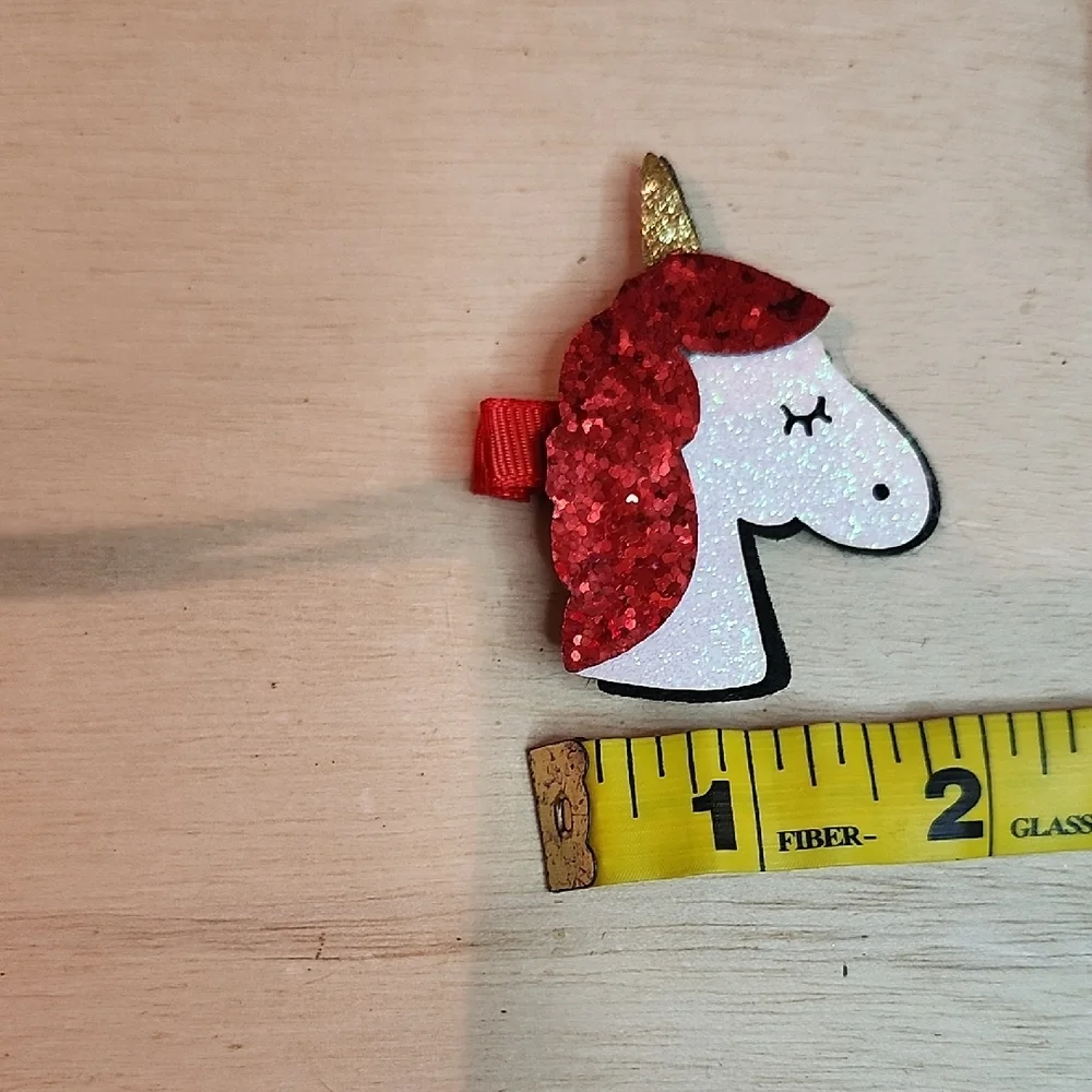 Glitter Unicorn Hair Barrettes